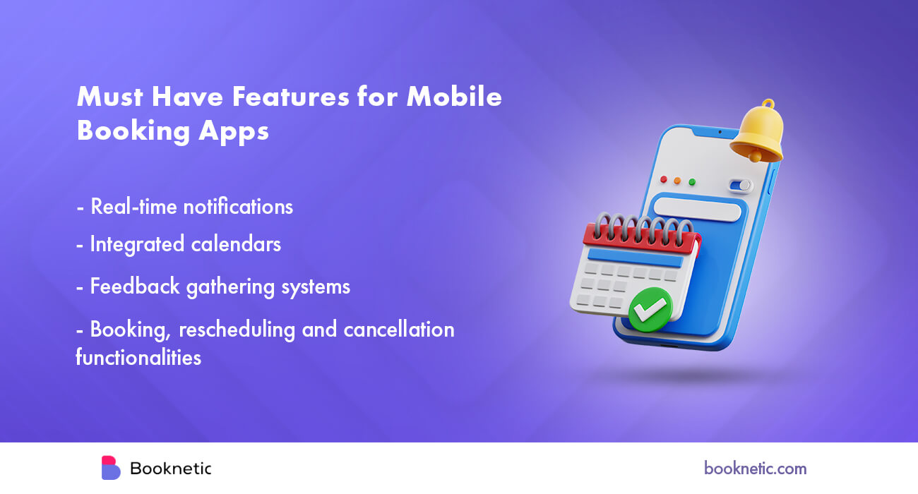 an infographic mentioning the most important features for mobile booking apps